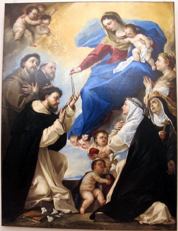 Luca Giordano, Notre Dame du Rosaire, 1657, Huile sur toile, Naples, Musée de Capodimonte